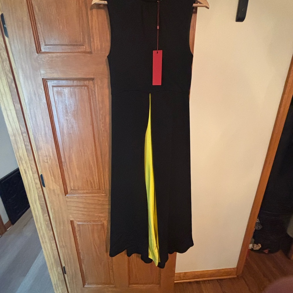 Tamara Mellon Black and Yellow Jumpsuit